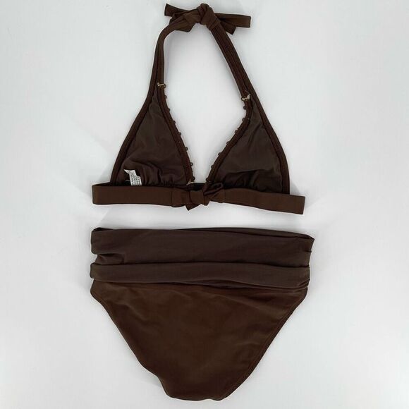 ViX by Paula Hermanny Beaded Embroidered Triangle High Waisted Bikini Set Small - Picture 4 of 8